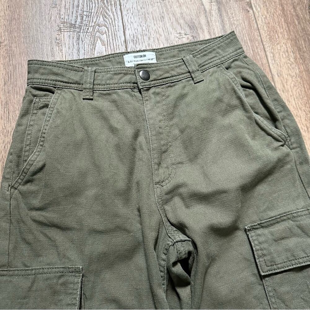 Cotton‎ On Women’s Cargo Pants Olive Green 100% Cotton, Size 2 - Picture 3 of 15